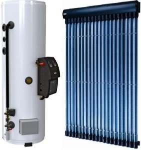 Impianti e attrezzature offerti da Termoidraulica Ceron: Kit completo per acqua calda pannello solare sottovuoto